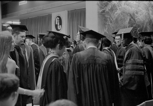 Faculty processional 1973 Spring Florida International University Commencement