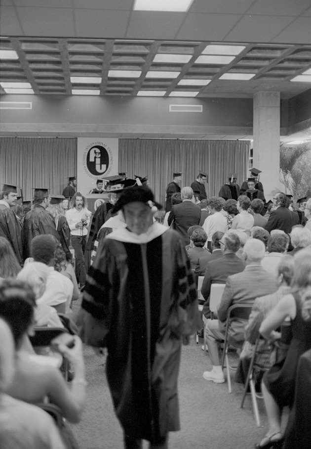 Recessional members of the stage party 1973 Spring Florida International University Commencement