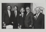 Modesto Maidique, Alex Villalobos, Perla Tabares Hantman, Henry Kissinger, and Carlos Arboleya at Florida International University