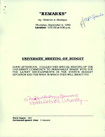 [1990-09-06] Remarks by Modesto A. Maidique University Meeting on Budget