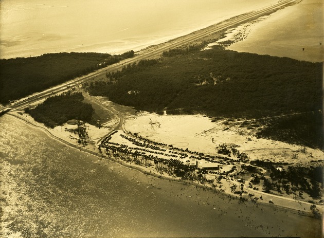 Aerial view of Virginia Key Beach southern shoreline, Rickenbacker Causeway - Recto