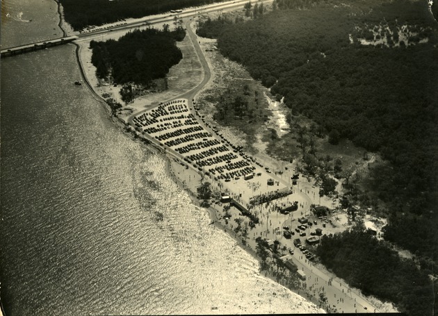 Aerial view of Virginia Key Beach and causeway - Recto