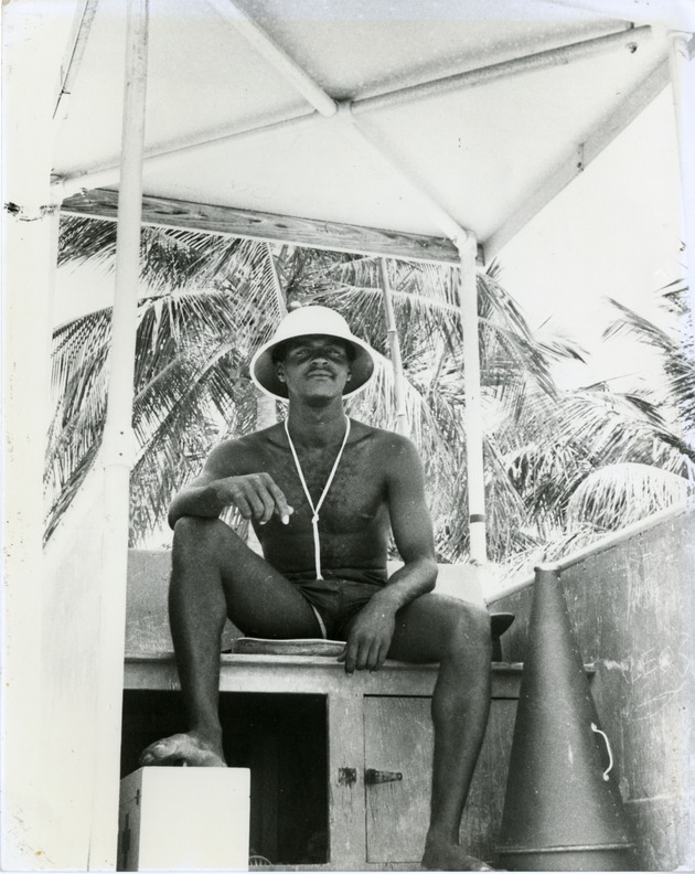 Lifeguard in tower