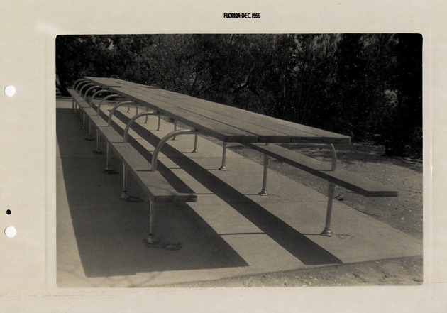View of long picnic table - 