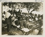 [1952-05-28] Children sitting on picnic benches
