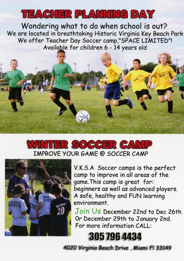 Soccer camp flyer - Recto