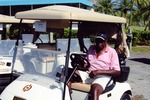 Deacon Jones in golf cart
