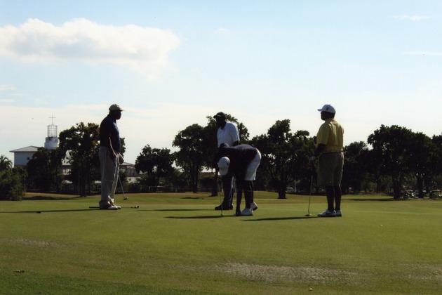 Group of golfers playing