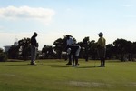 Group of golfers playing
