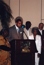 Speaker at podium