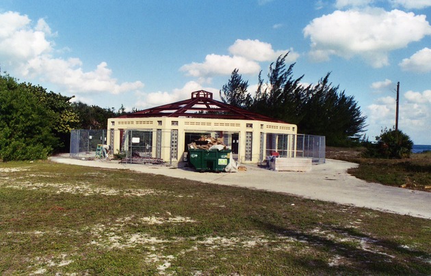 Wide view of carousel building during restoration