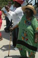 Woman with cane