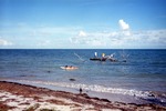 Men in the water off Virginia Key Beach
