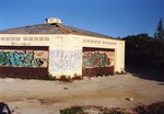 Graffiti on old carousel building