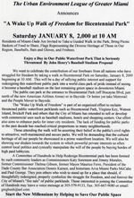 [1/8/2000] Wake Up Walk of Freedom Announcement