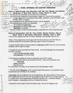 [2000-04-30] Notes on park opening