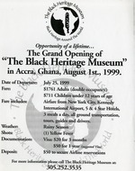Black Heritage Museum Opening flyer