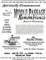[6/20/1999] Middle Passage Remembrance Sunrise Ceremony flyer