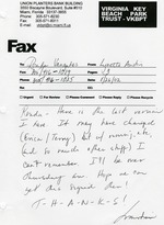 Fax from Virginia Key Beach Park Trust