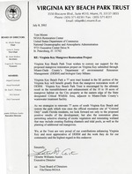 Letter about Mangrove Restoration Project in Virginia Key