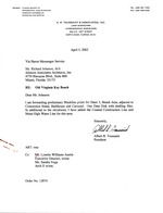Albert Toussaint letter to Richard Johnson of AIA Johnsons Associates Architects, INC.