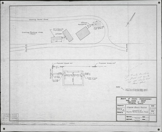 Septic Tank Layout for the Virginia Key Beach Pavilion