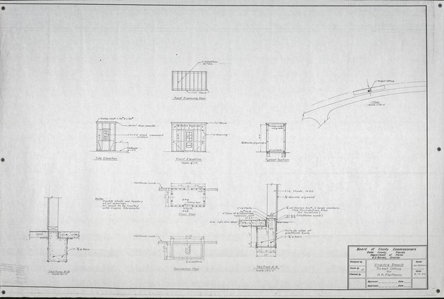 Original Plans for the Virginia Beach Miniature Railroad Ticket Office