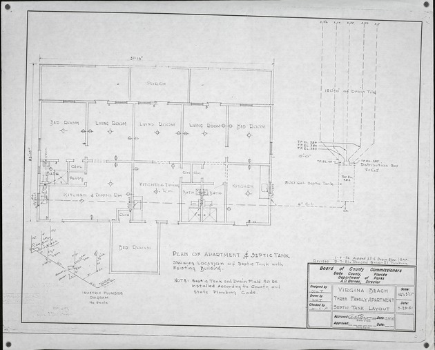 Septic Tank Layout for a Three Family Apartment