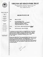 [2003-03-24] Virginia Key Beach Park Trust Memorandum about participating in Miami's Earth Day Events