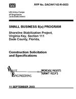[2003-09-11] Small Business Program for the Virginia Key Shoreline Stabilization Project