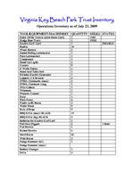 Virginia Key Beach Park Trust's Operations Inventory