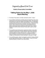 [2006-05-01] Talking Points for the May 1, 2006 Historic Preservation Committee Meeting