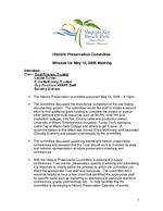[2006-05-18] Minutes for the May 18, 2006 Historic Preservation Committee Meeting