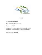 [2007-08-30] Virginia Key Beach Park Trust Invoice to YMCA of Greater Miami