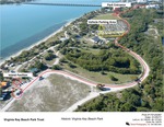 Aerial Photo Showing the Park Entrance, Vehicle Parking Area, and the Island Pavilion for the Miami Waterkeepers at Virginia Key Beach Park