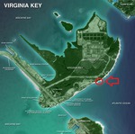 Aerial Image Showing the "Bachelor" at Virginia Key Beach Park