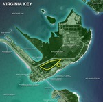 Aerial Image Showing the Crocodile Locations at Virginia Key Beach Park