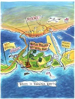 Cartoon Map Showing the Location of Virginia Key Beach Park