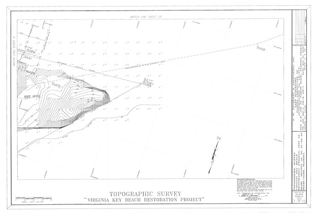 Survey Sheet Seven of the Virginia Key Beach Restoration Project