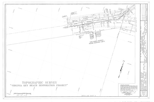 Survey Sheet Eight of the Virginia Key Beach Restoration Project