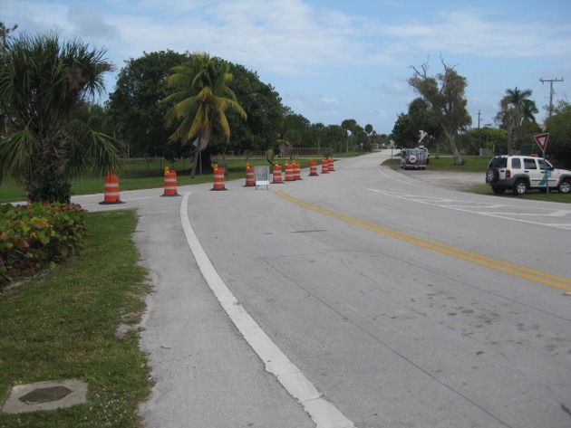 Construction photos of the Rickenbacker Causeway