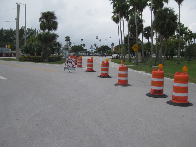 Construction photos of the Rickenbacker Causeway