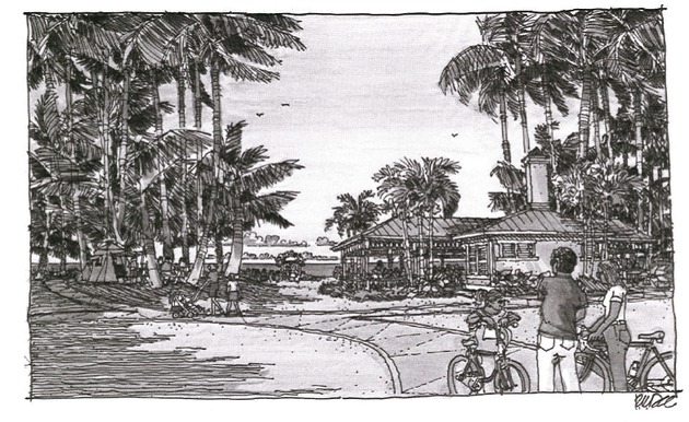 Drawing of Beach Pavilion at HVKBP