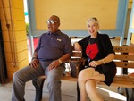 [2018-02-14] Sam Moore shares a bench at the Virginia Key Valentines Day Breakfast