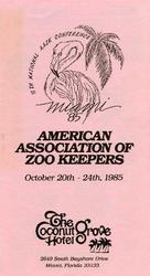 [1985] 11th National American Association of Zoo Keepers Conference, October 20th - 24th, 1985