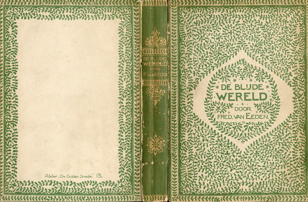 De blijde wereld : reden over mensch en maatschappij (Book cover) / door Frederik van Eeden ; versierd met houtsneden van Georg Rueter - Soft cover