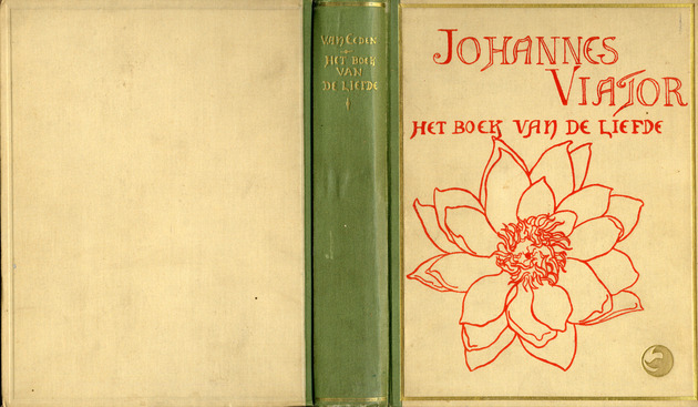 Johannes Viator : het boek van de liefde (Book cover)/ Frederik van Eeden - Back/Front Red Lettering