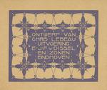 [1878/1945] Ontwerp van Chris Lebeau : uitvoering E.J.F. v. Dissel en Zonen : Eindhoven. (Advertisement)