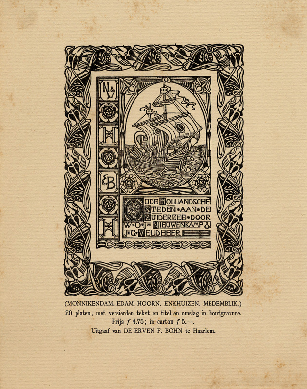 Oude Hollandsche Steden aan de Zuiderzee door W.O.J. Nieuwenkamp & J.G. Veldheer. (Advertisement)