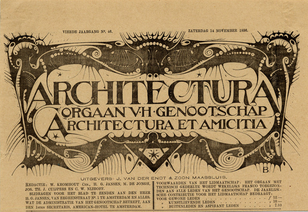 [Architectura : orgaan v/h Genootschaap Architectura et Amicitia] / Book Cover